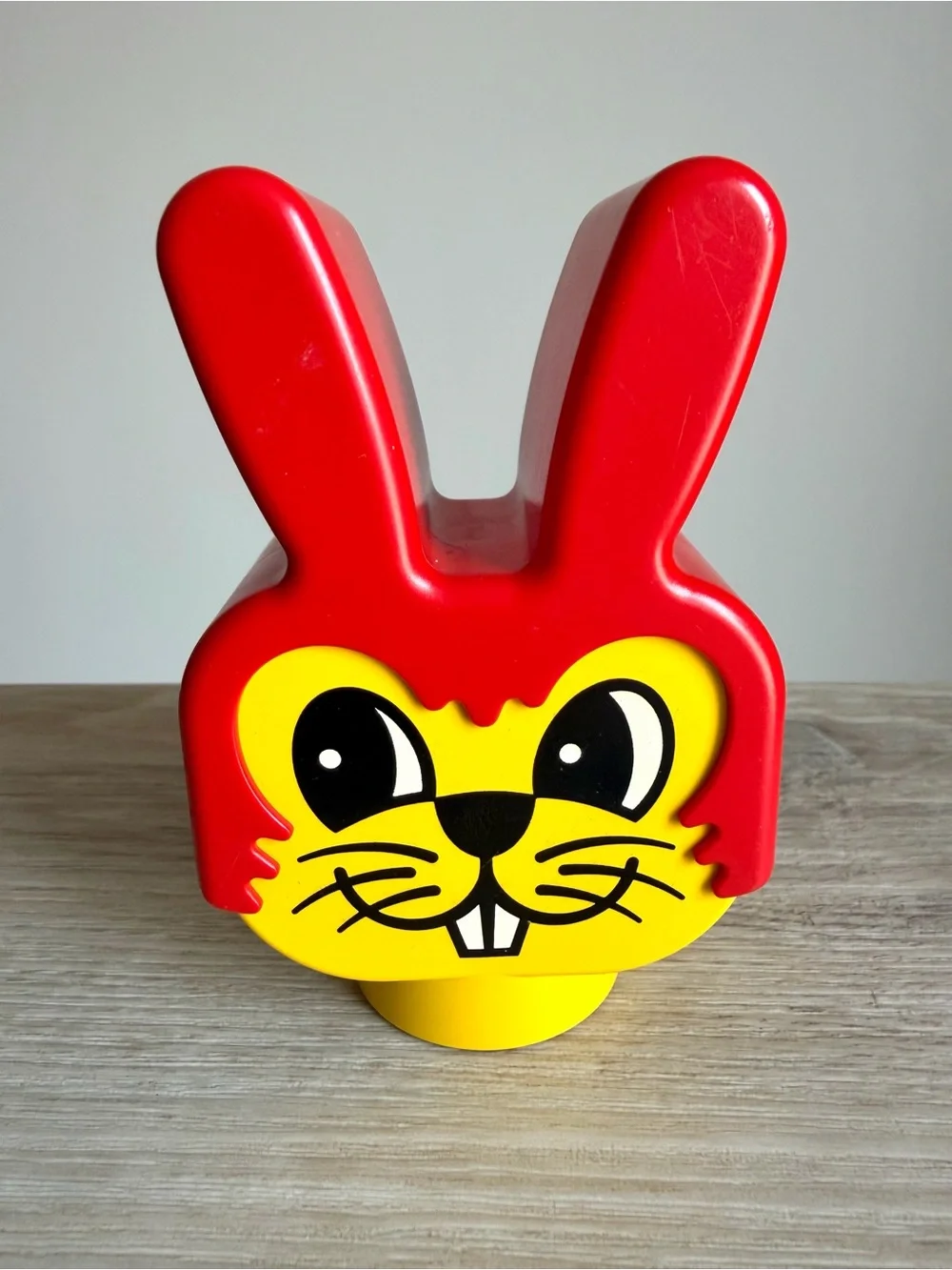 Vintage LEGO DUPLO Large Head Face Building Blocks Rabbit Dog Girl Cat Set of 4